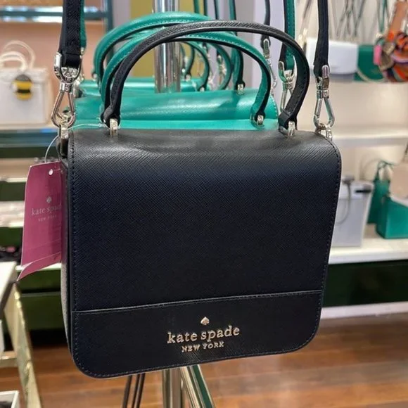 Kate Spade Staci Square Crossbody Saffiano Leather Black - Picture 3 of 16